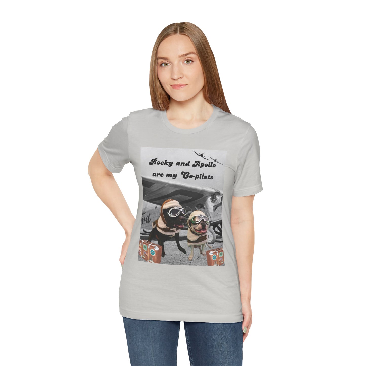 Rocky and Apollo are my Co-pilot Unisex Jersey Short Sleeve Tee