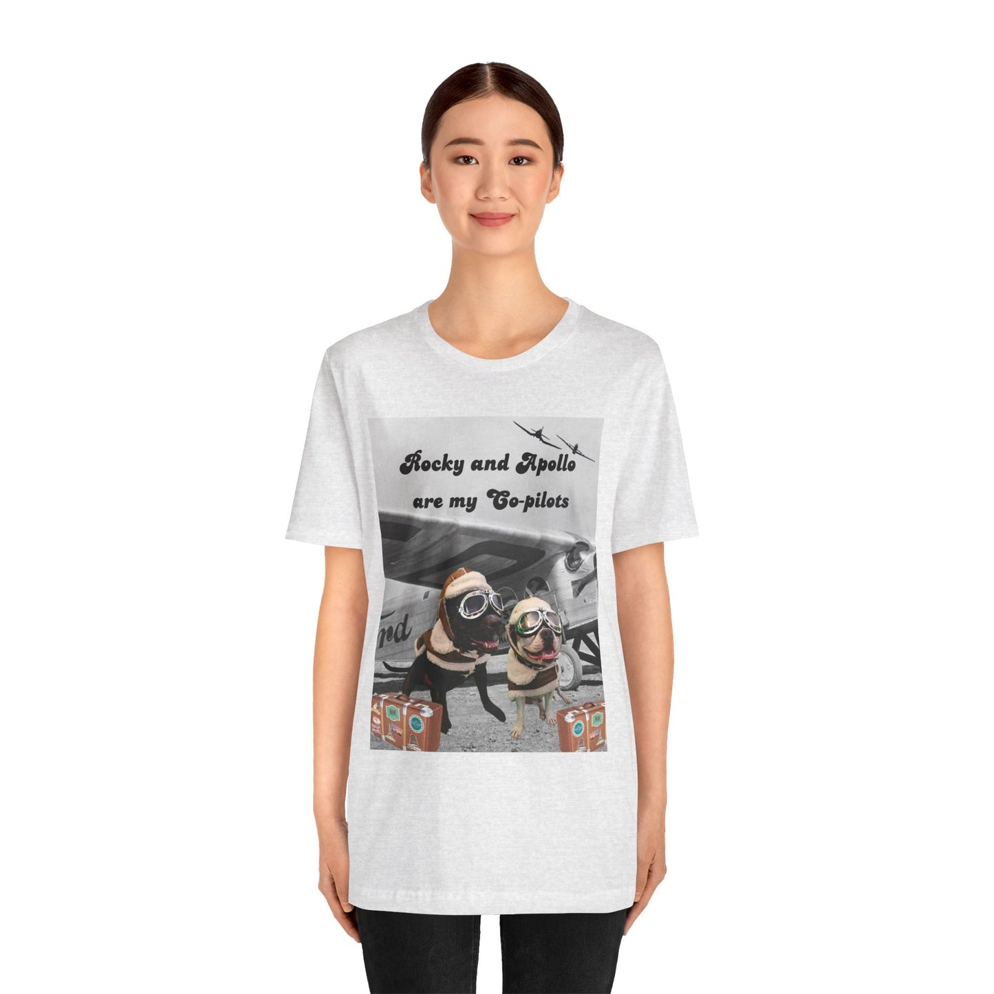 Rocky and Apollo are my Co-pilot Unisex Jersey Short Sleeve Tee