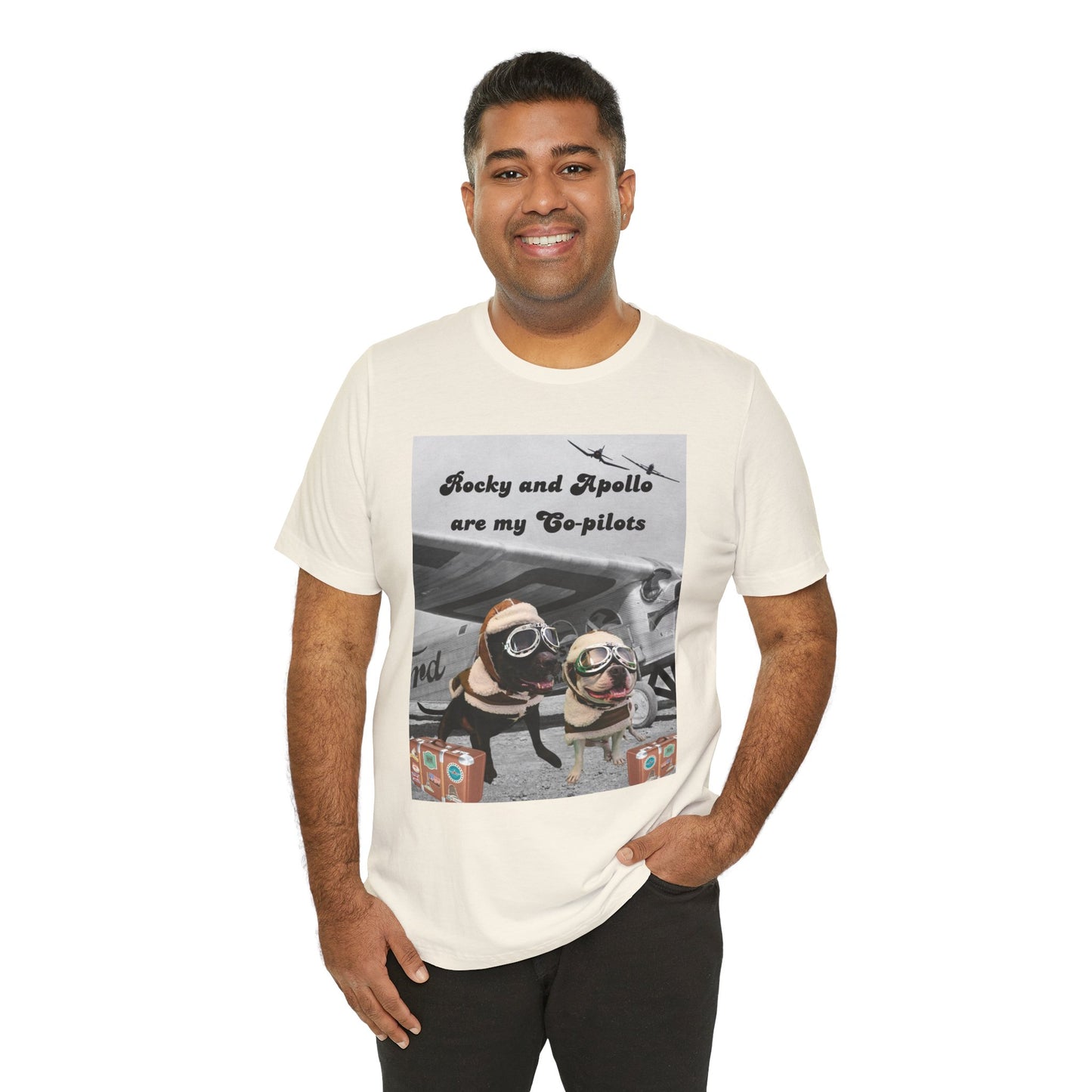 Rocky and Apollo are my Co-pilot Unisex Jersey Short Sleeve Tee