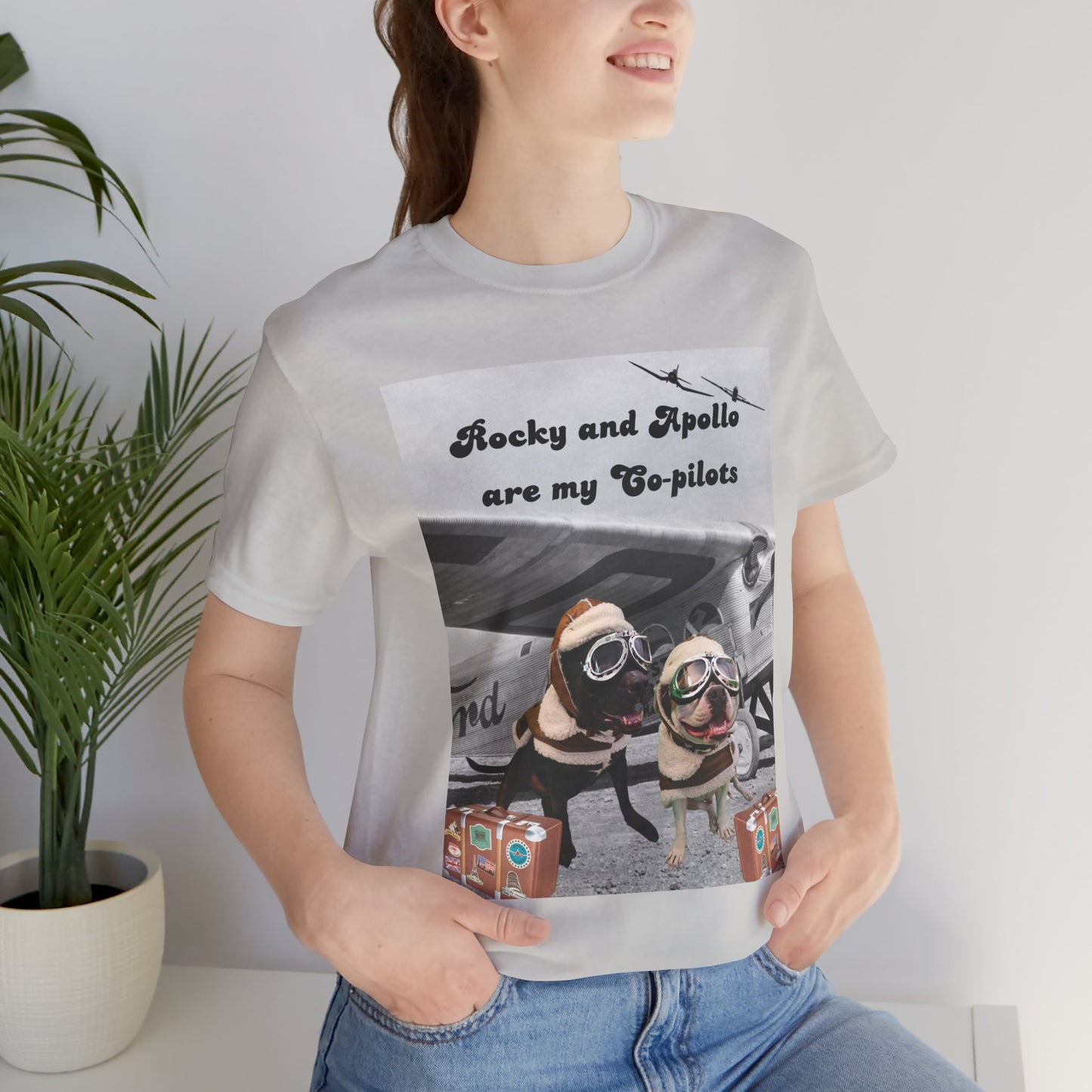 Rocky and Apollo are my Co-pilot Unisex Jersey Short Sleeve Tee