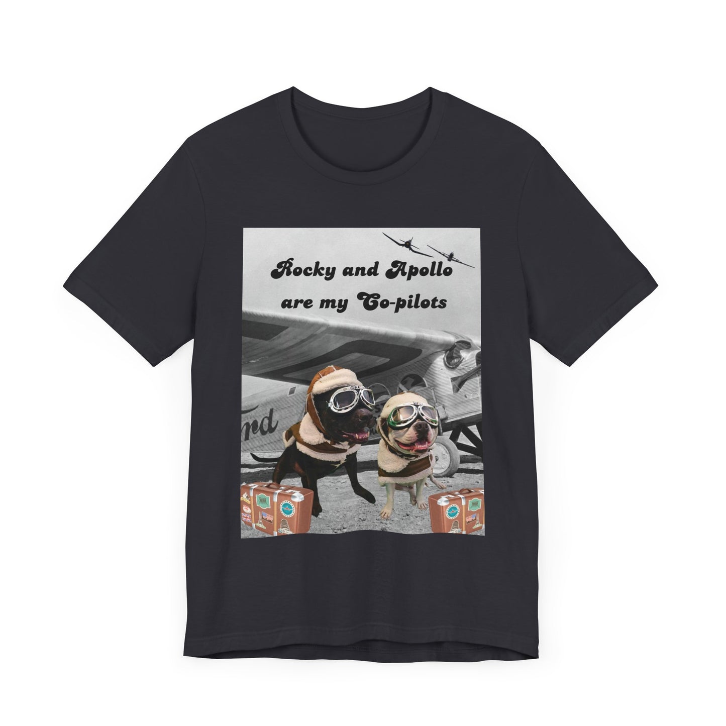 Rocky and Apollo are my Co-pilot Unisex Jersey Short Sleeve Tee