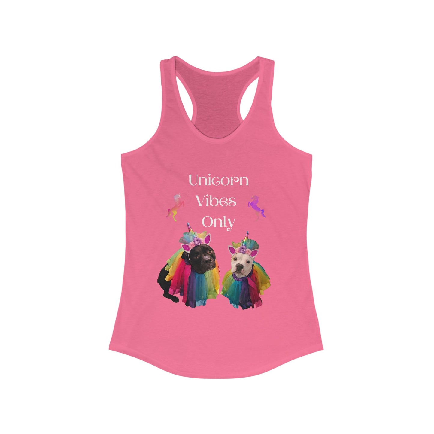 Colorful Pet Lovers Racerback Tank, Dog Lover Gift, Summer Workout Top, Cute Animal T-Shirt, LGBTQ+ Pride Apparel