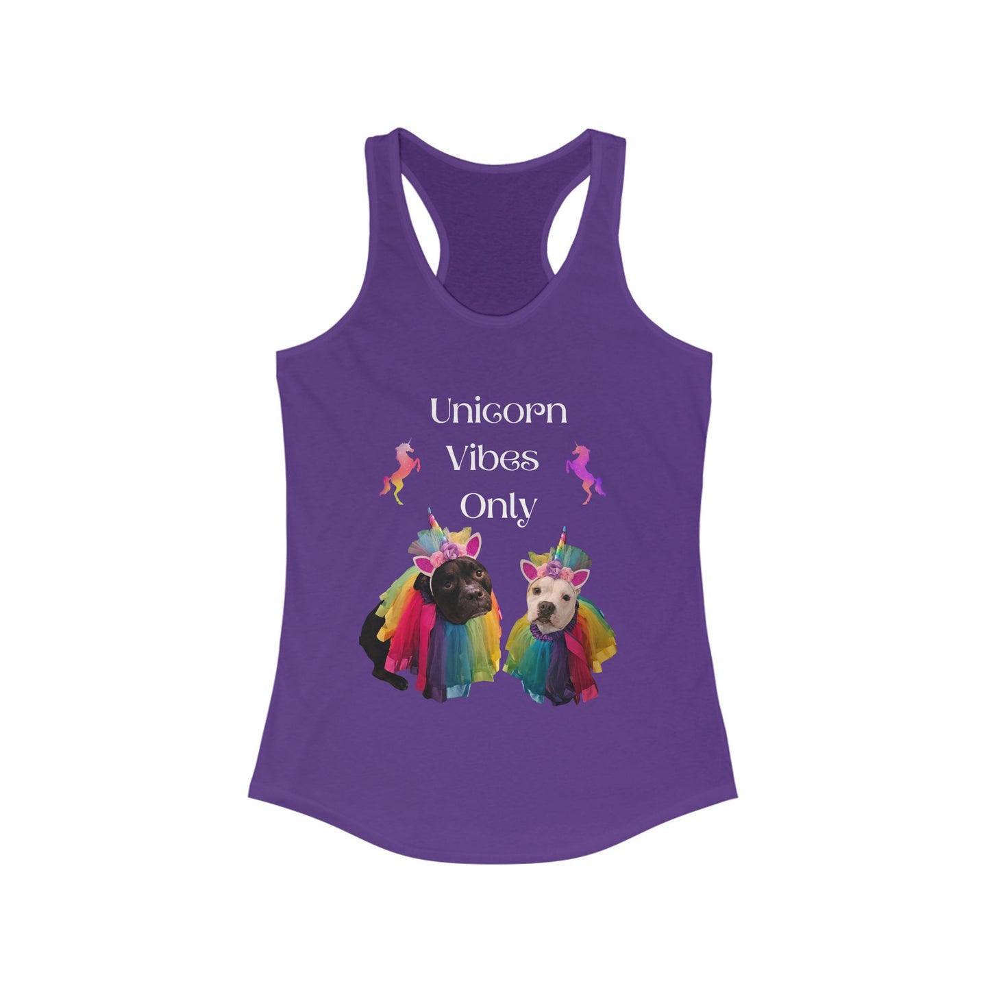 Colorful Pet Lovers Racerback Tank, Dog Lover Gift, Summer Workout Top, Cute Animal T-Shirt, LGBTQ+ Pride Apparel