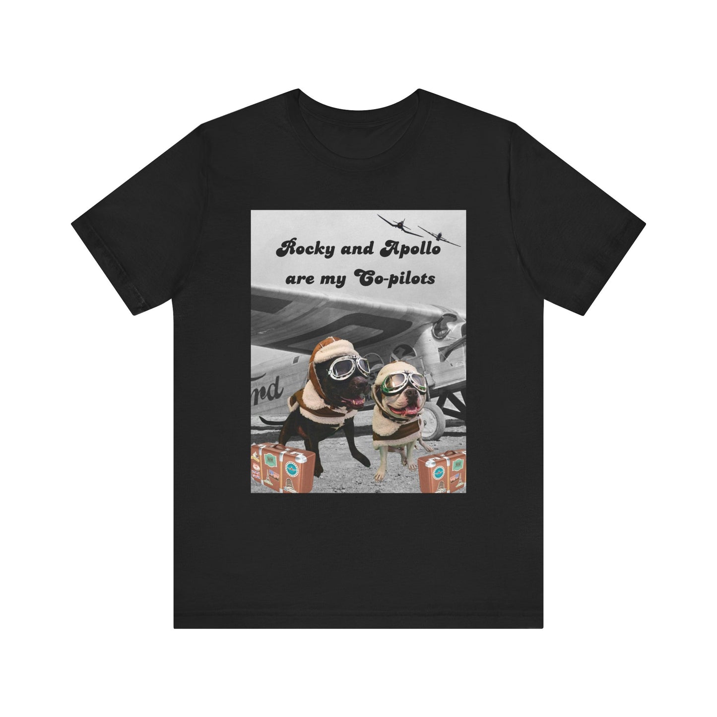 Rocky and Apollo are my Co-pilot Unisex Jersey Short Sleeve Tee