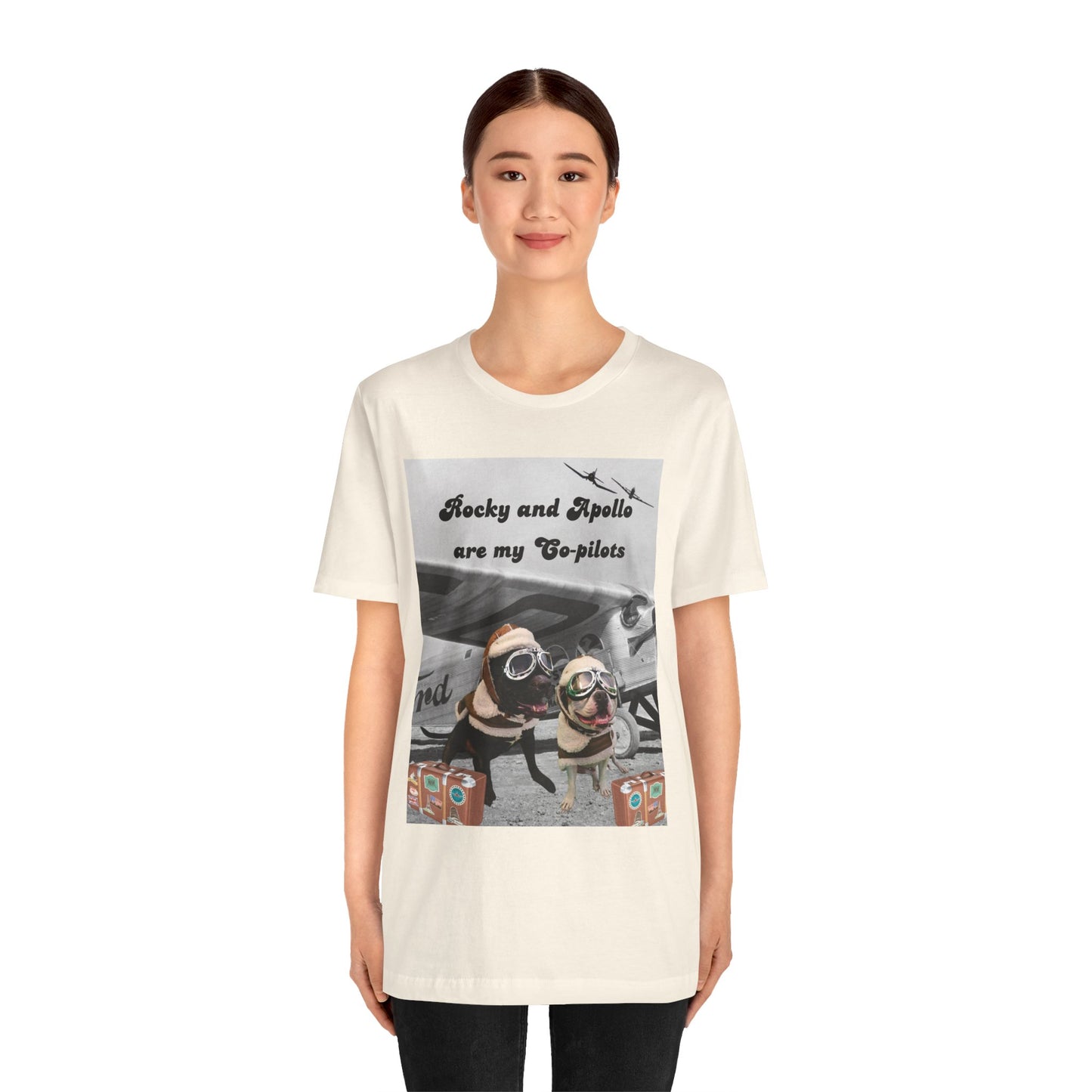 Rocky and Apollo are my Co-pilot Unisex Jersey Short Sleeve Tee