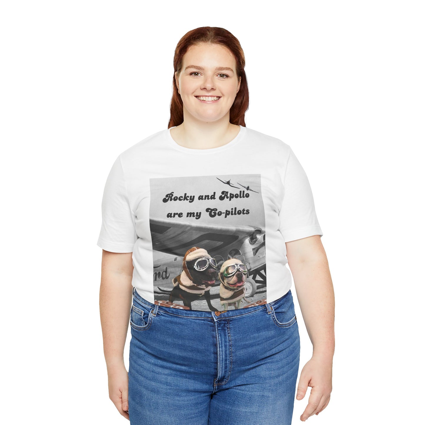 Rocky and Apollo are my Co-pilot Unisex Jersey Short Sleeve Tee