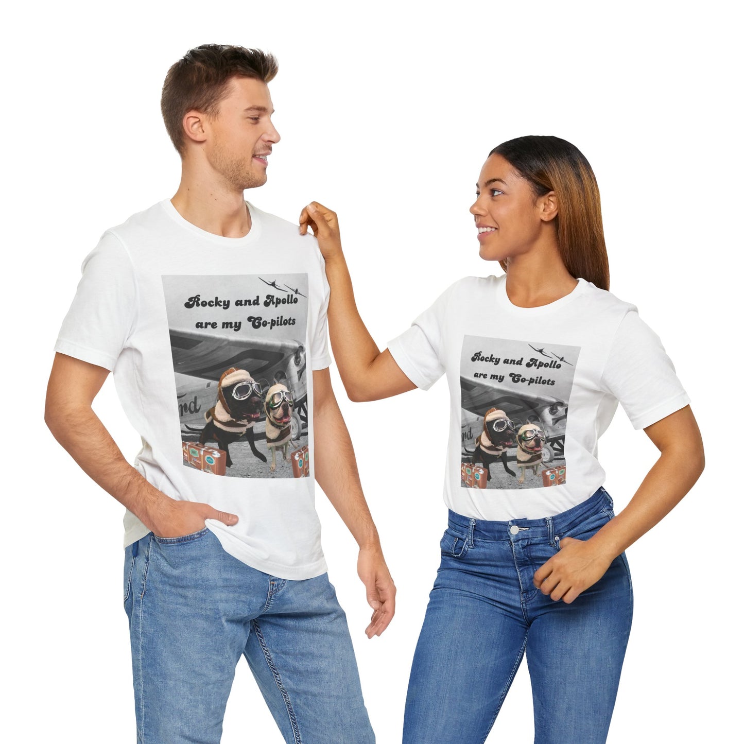 Rocky and Apollo are my Co-pilot Unisex Jersey Short Sleeve Tee