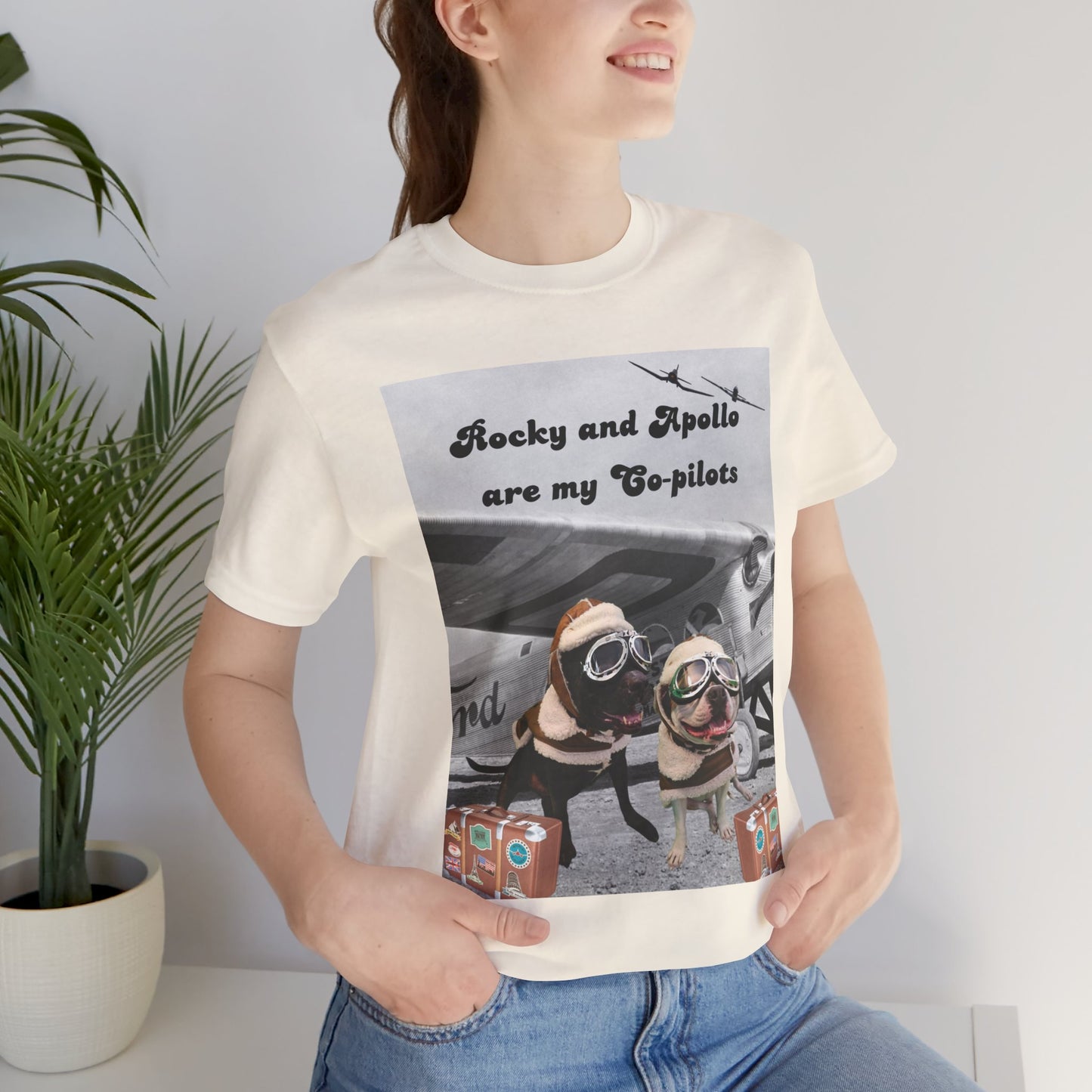 Rocky and Apollo are my Co-pilot Unisex Jersey Short Sleeve Tee