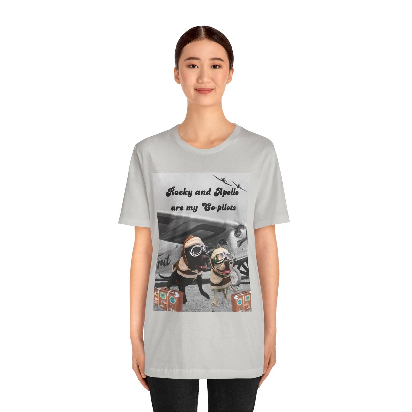 Rocky and Apollo are my Co-pilot Unisex Jersey Short Sleeve Tee