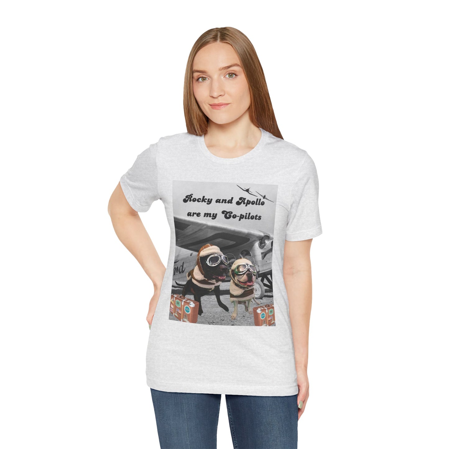 Rocky and Apollo are my Co-pilot Unisex Jersey Short Sleeve Tee