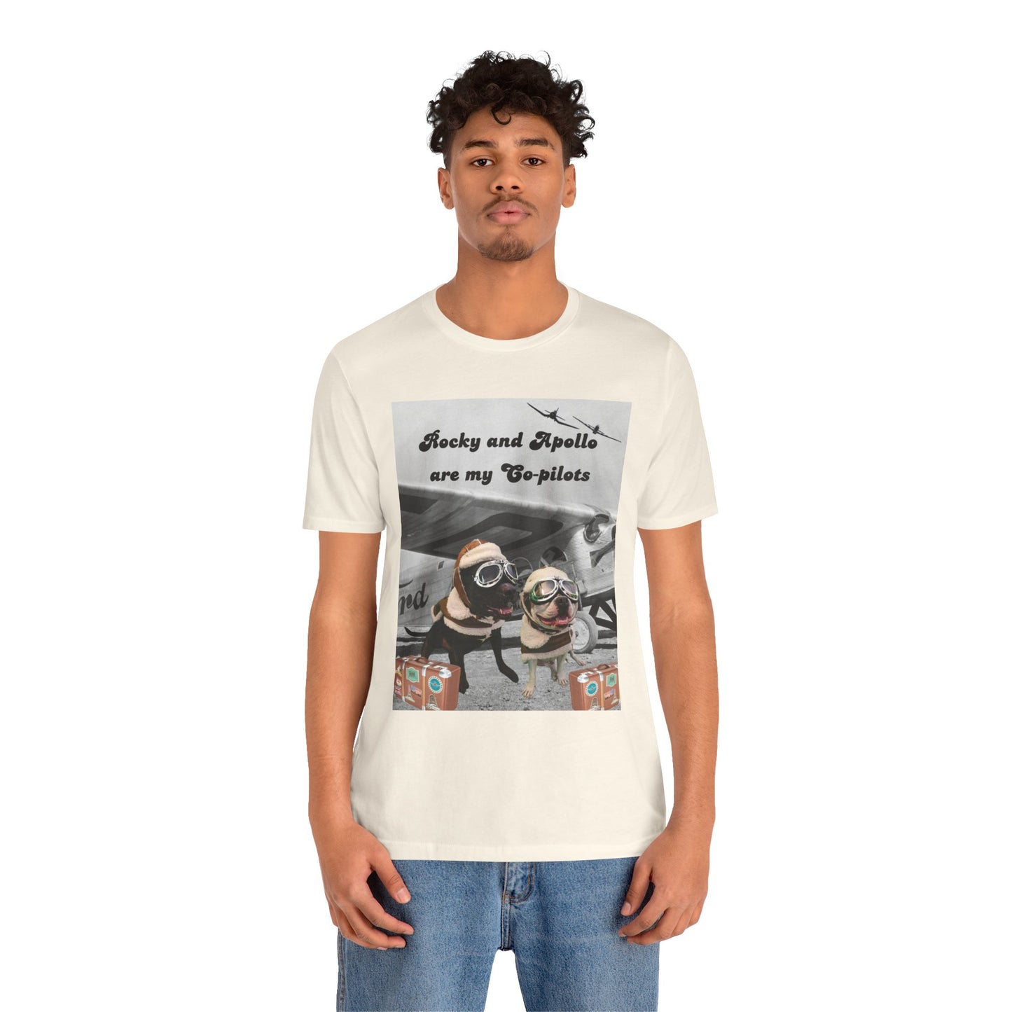 Rocky and Apollo are my Co-pilot Unisex Jersey Short Sleeve Tee