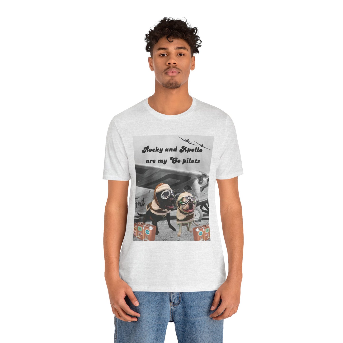Rocky and Apollo are my Co-pilot Unisex Jersey Short Sleeve Tee