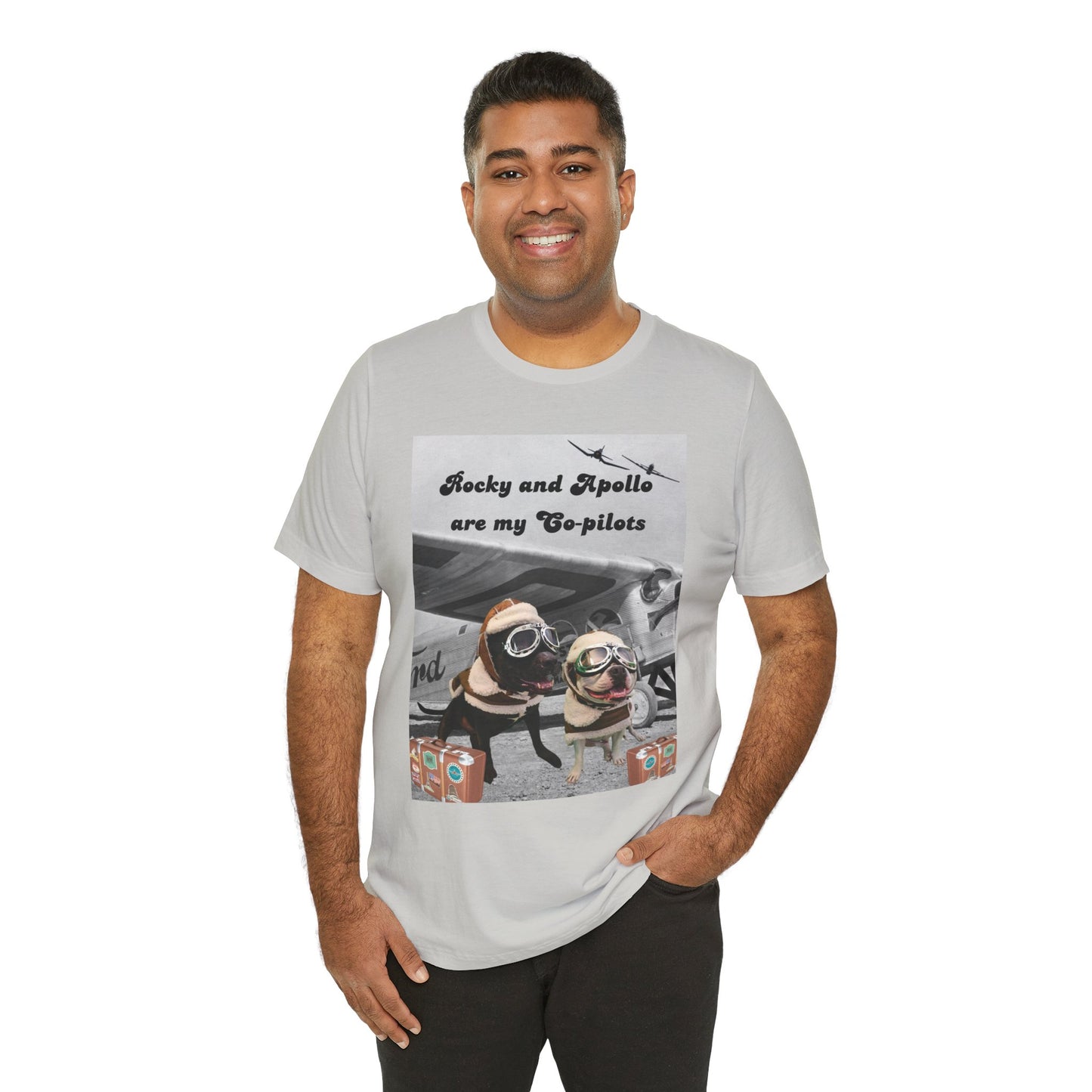 Rocky and Apollo are my Co-pilot Unisex Jersey Short Sleeve Tee