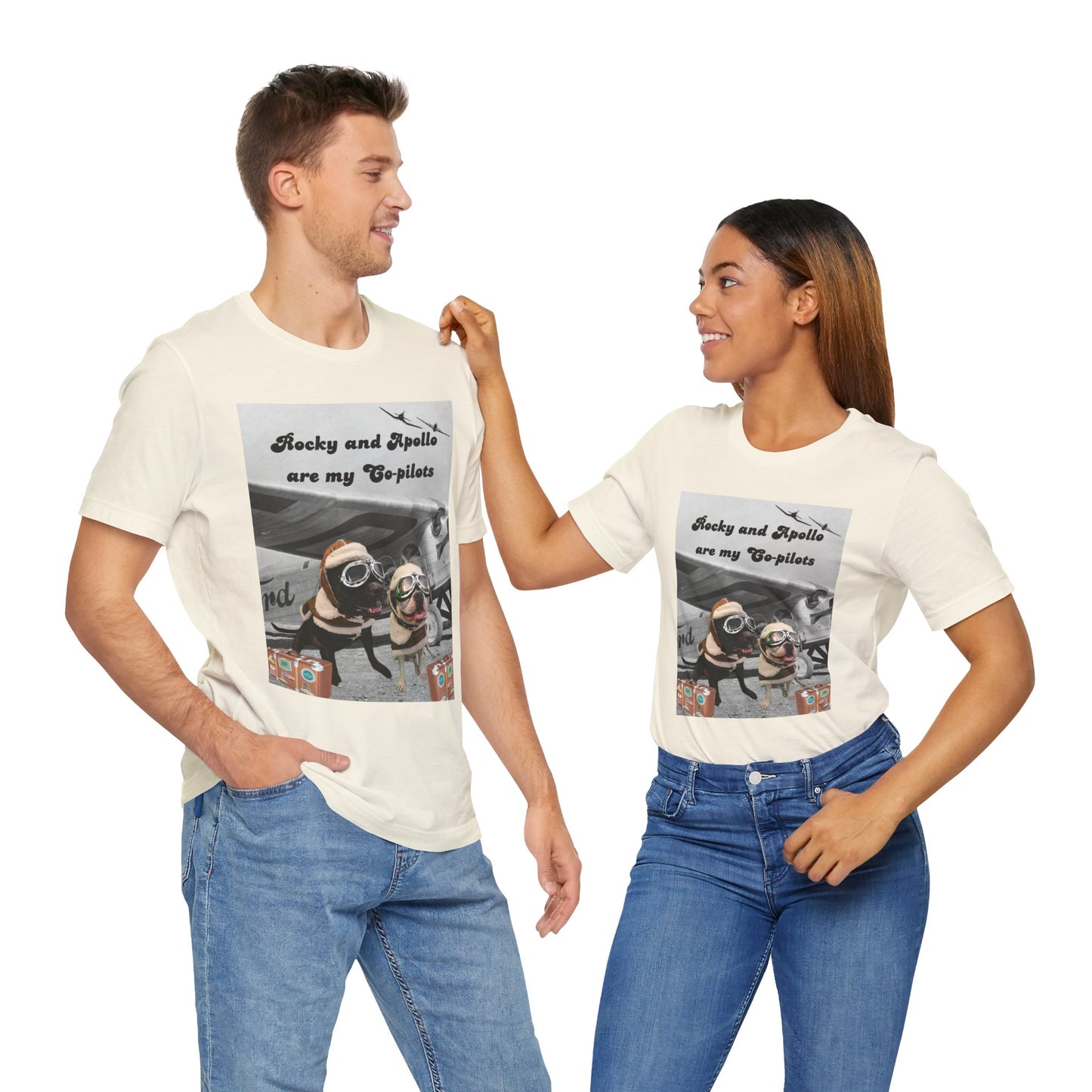 Rocky and Apollo are my Co-pilot Unisex Jersey Short Sleeve Tee