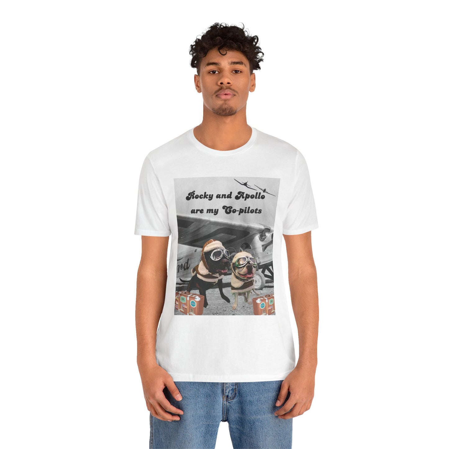 Rocky and Apollo are my Co-pilot Unisex Jersey Short Sleeve Tee