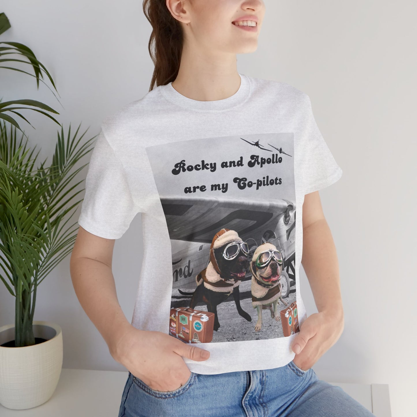 Rocky and Apollo are my Co-pilot Unisex Jersey Short Sleeve Tee