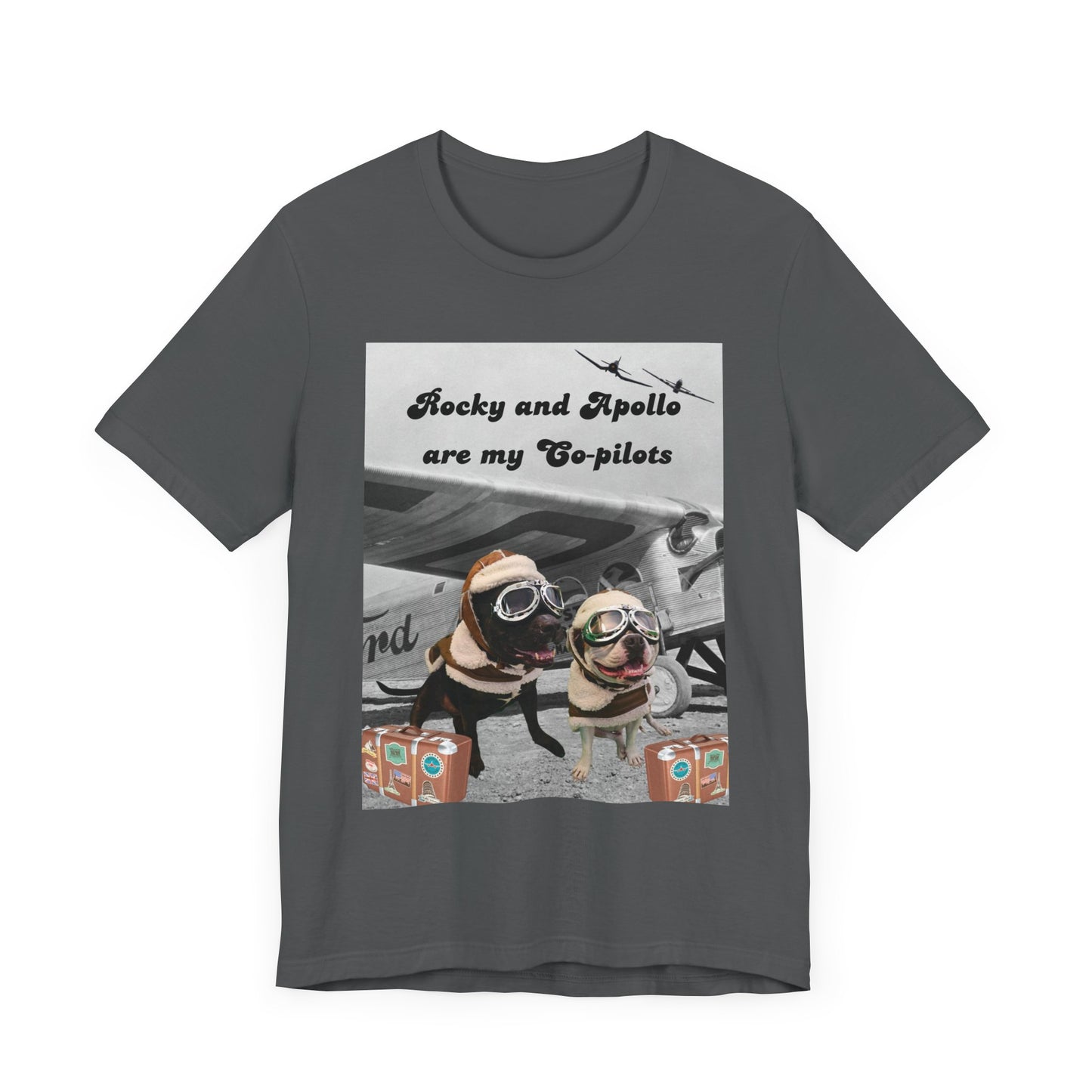 Rocky and Apollo are my Co-pilot Unisex Jersey Short Sleeve Tee