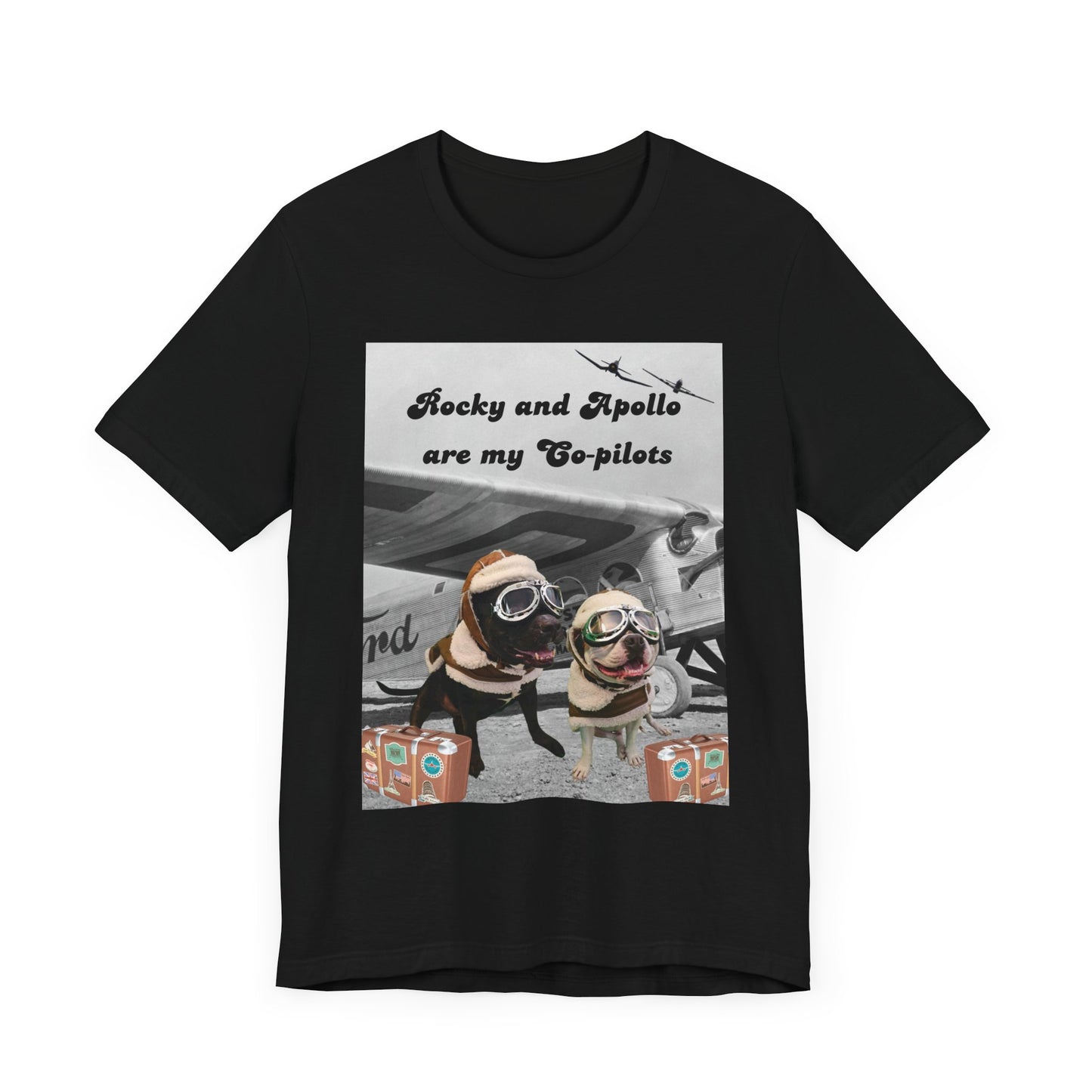 Rocky and Apollo are my Co-pilot Unisex Jersey Short Sleeve Tee