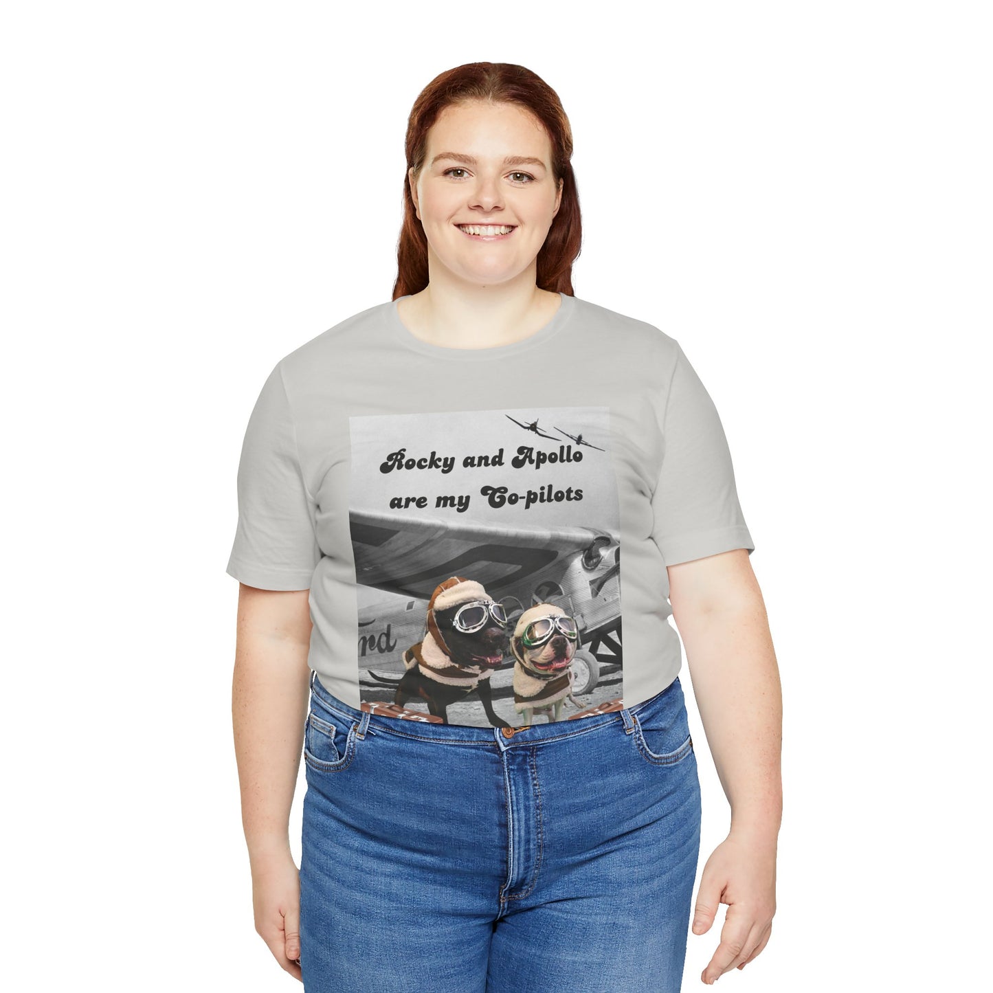 Rocky and Apollo are my Co-pilot Unisex Jersey Short Sleeve Tee