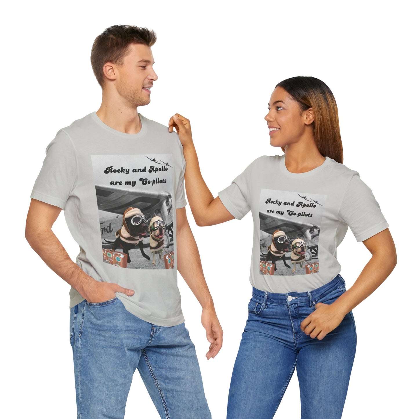 Rocky and Apollo are my Co-pilot Unisex Jersey Short Sleeve Tee