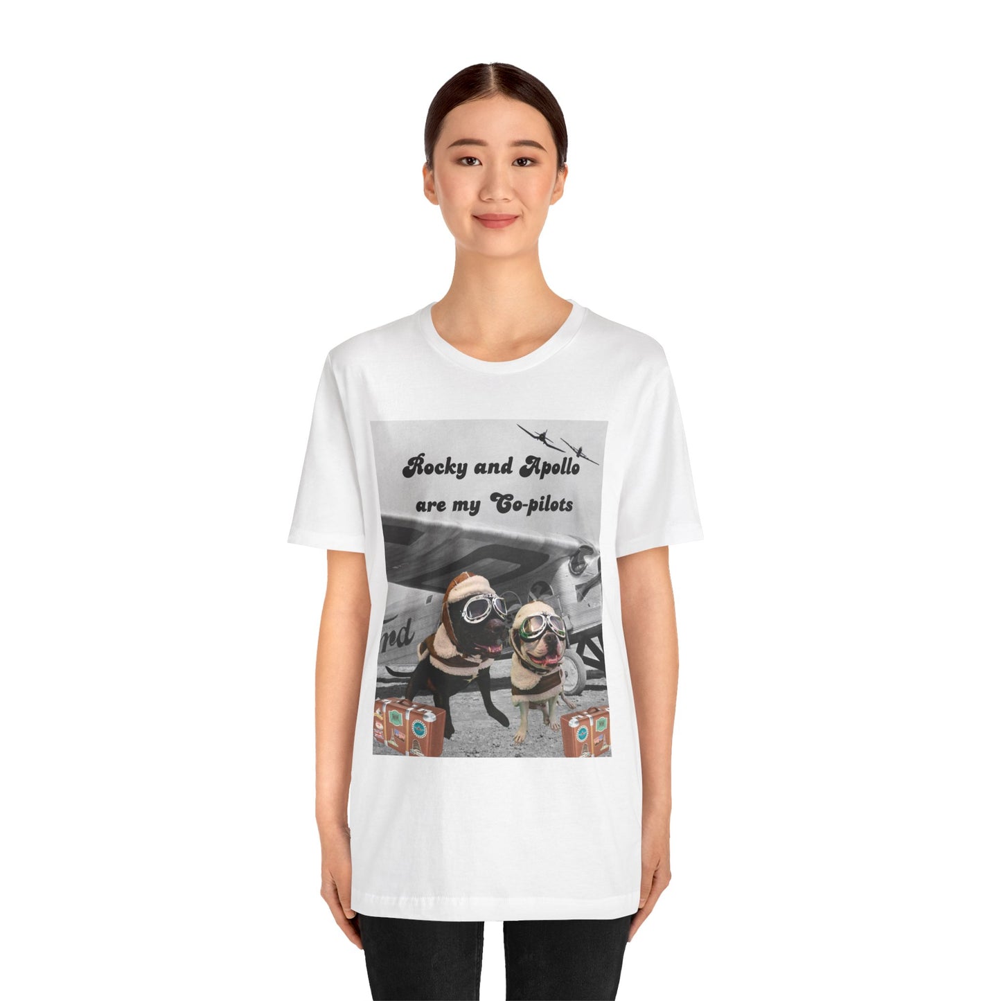 Rocky and Apollo are my Co-pilot Unisex Jersey Short Sleeve Tee