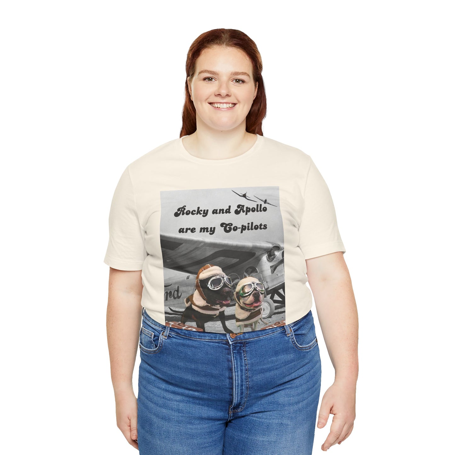 Rocky and Apollo are my Co-pilot Unisex Jersey Short Sleeve Tee