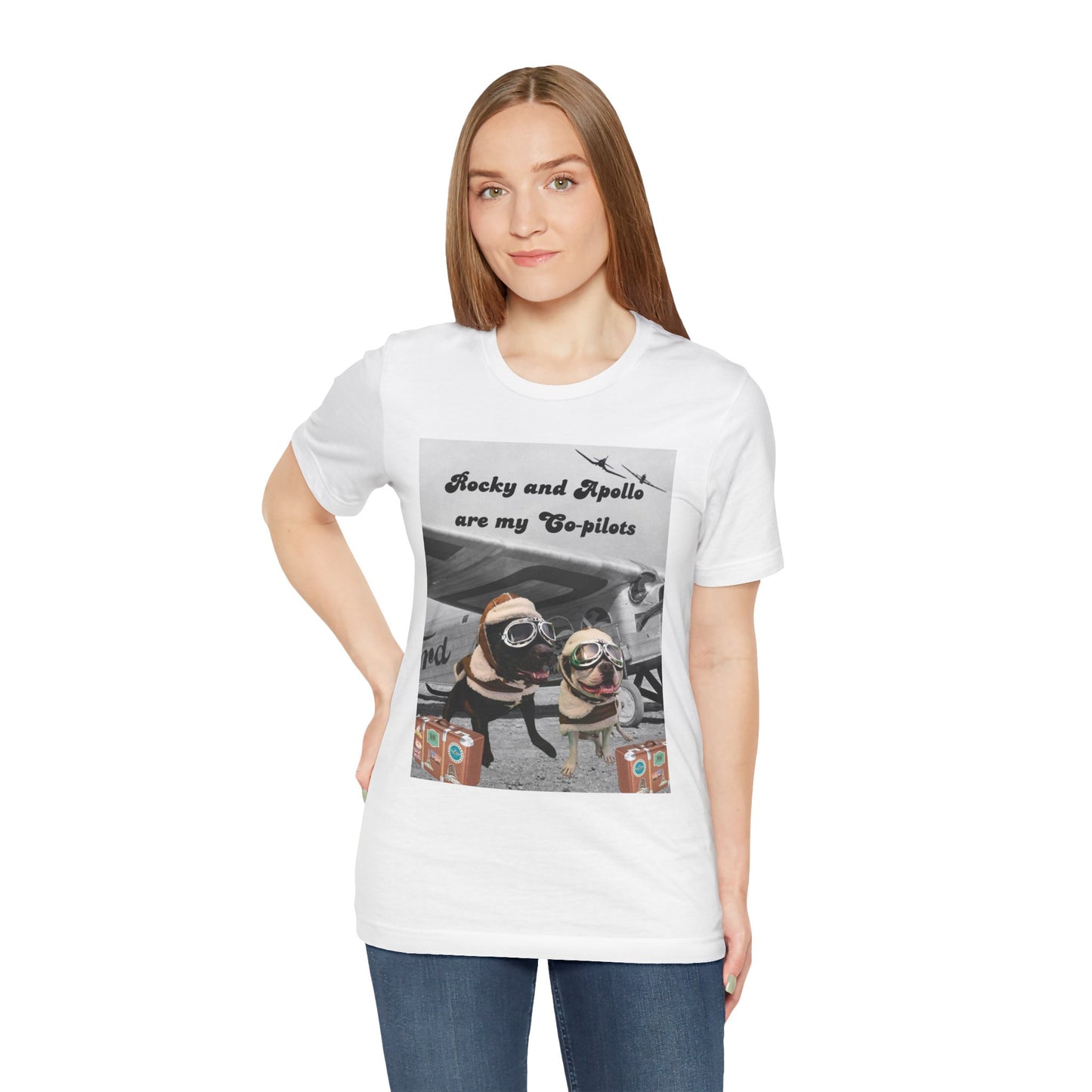 Rocky and Apollo are my Co-pilot Unisex Jersey Short Sleeve Tee