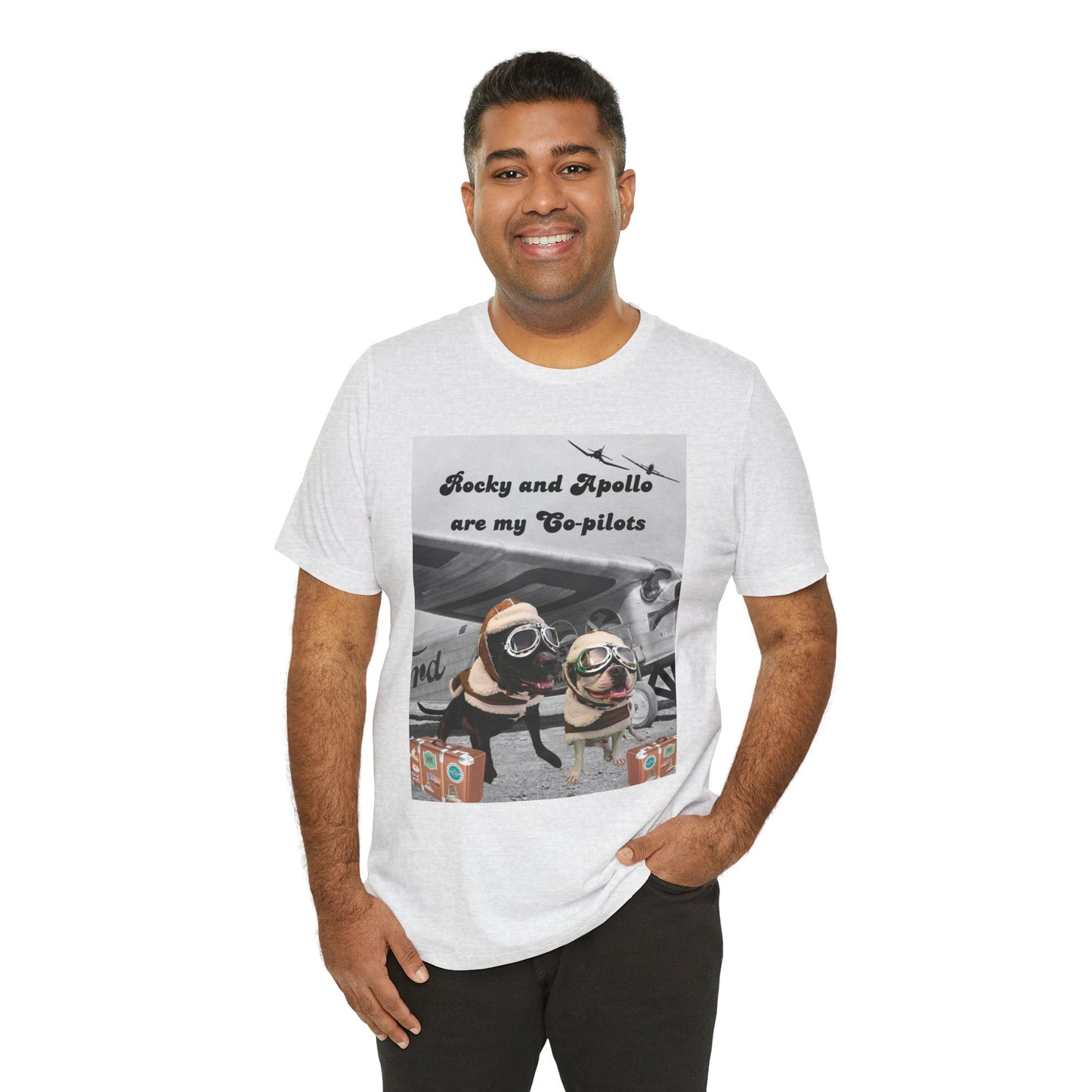 Rocky and Apollo are my Co-pilot Unisex Jersey Short Sleeve Tee