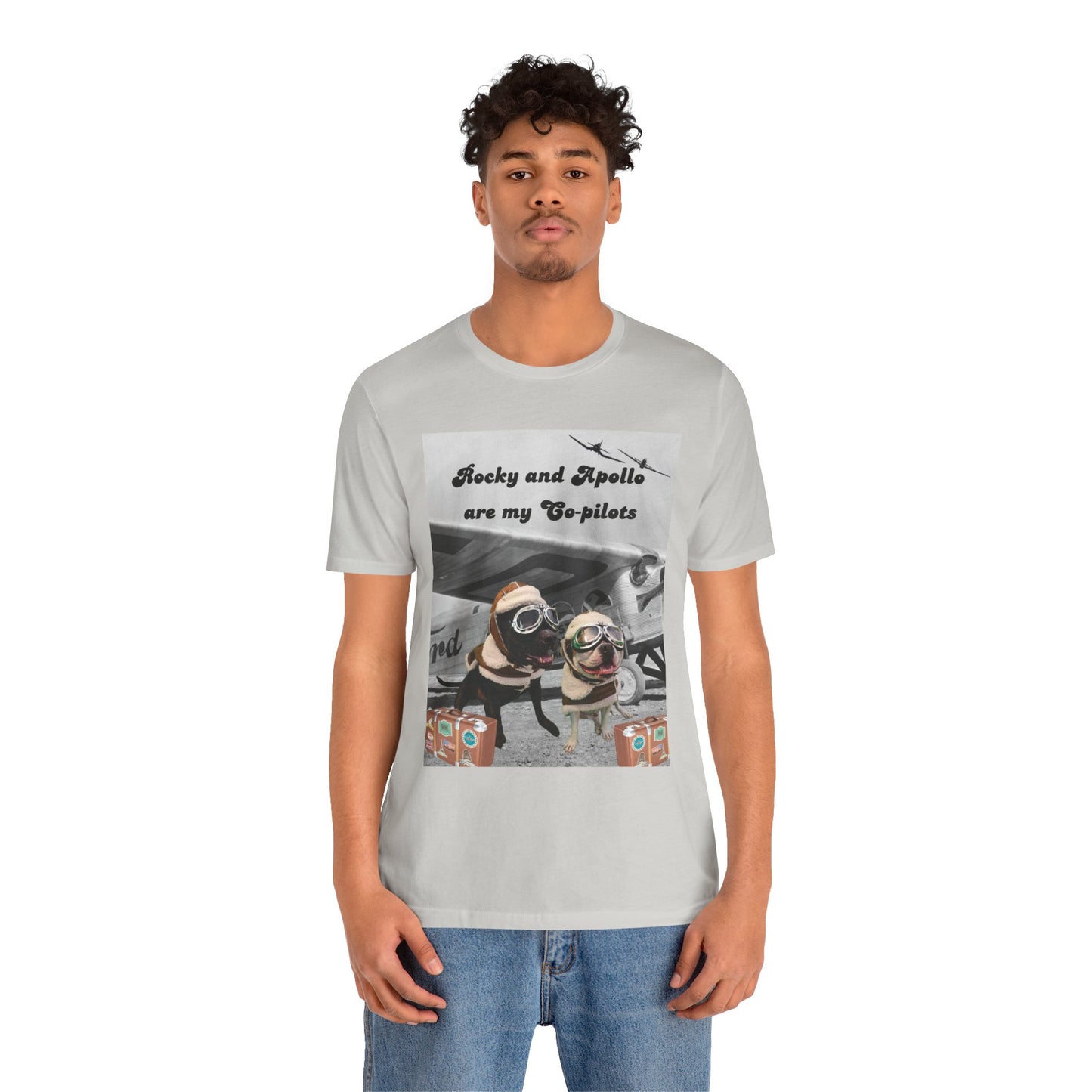 Rocky and Apollo are my Co-pilot Unisex Jersey Short Sleeve Tee